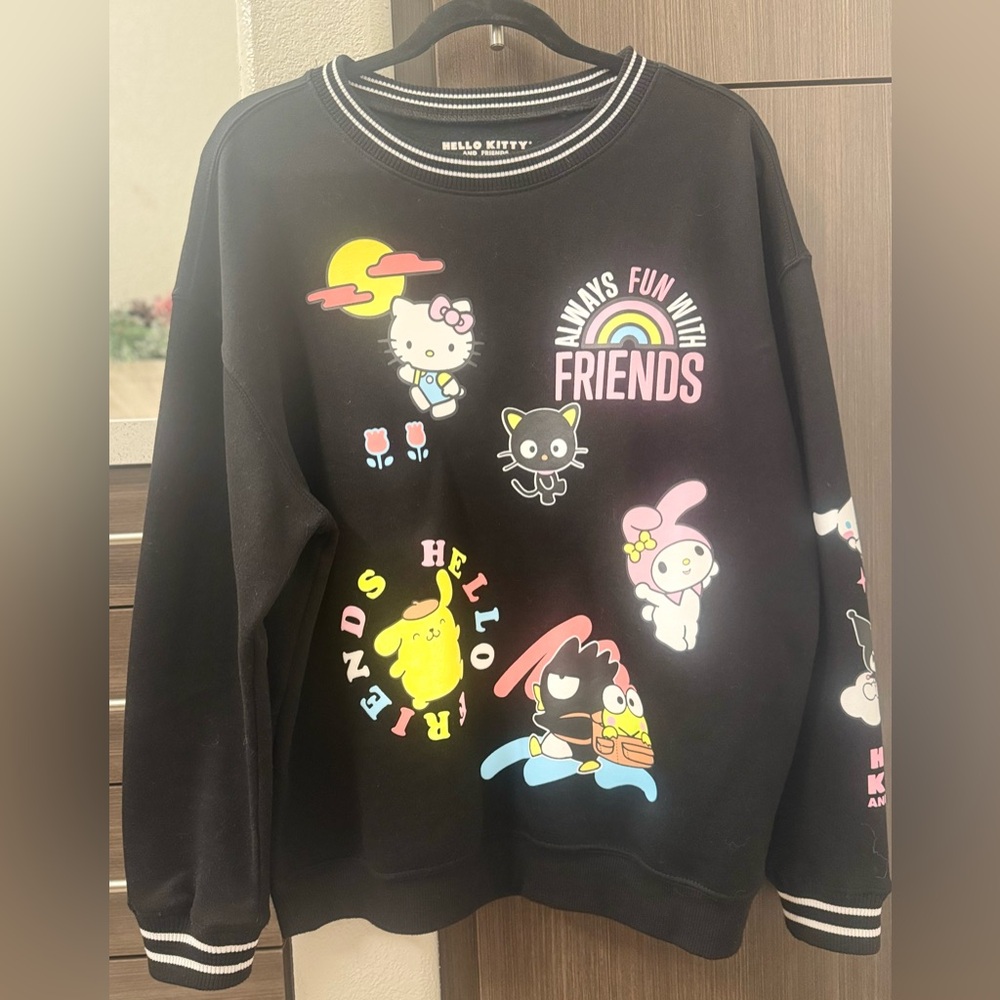 Hello Kitty And Friends Black Sweatshirt Women's Size L